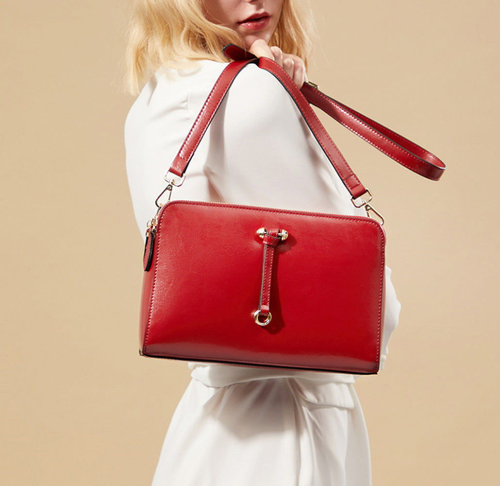 Nine Seven Crossbody Bag for Women Handmade Genuine Leather Ladies Cell Phone Purse with Adjustable Strap