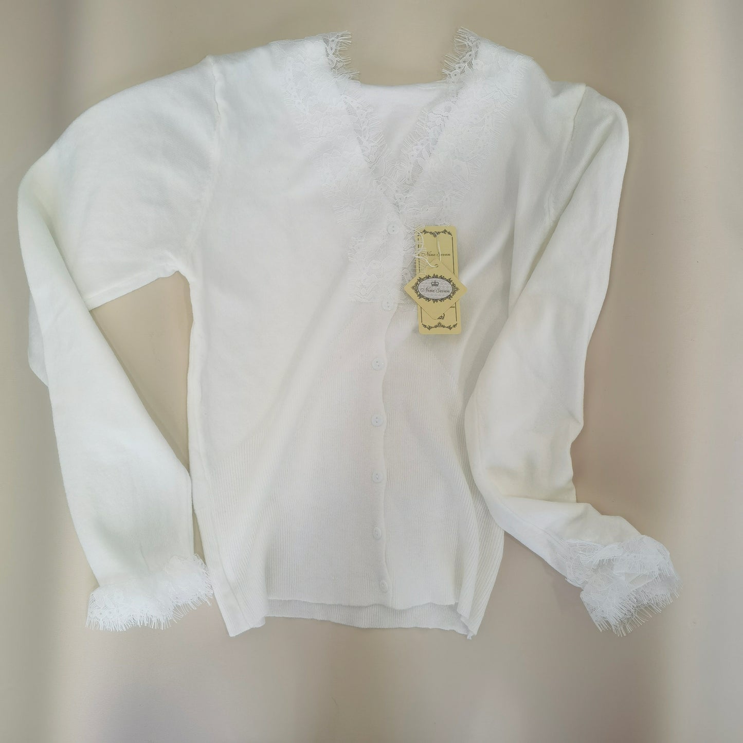 Nine Seven Lightweight Long-Sleeve V-Neck Knitwear Ready-Made Linings of Clothing