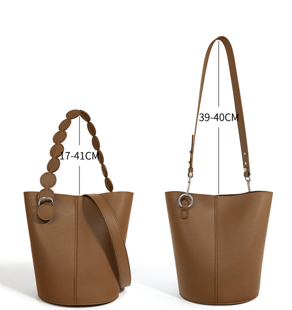 Nine Seven Women's Shoulder Bags Genuine Leather Handmade Designed Adjustable Strap Solid Color Office Shopping Daily Bag