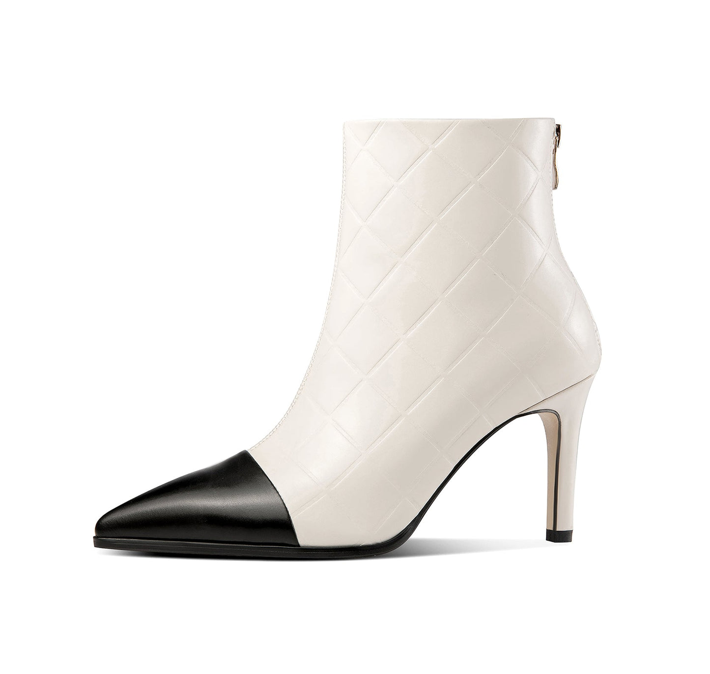 Nine Seven Genuine Leather Women's Handmade Assorted Colors Pointed Toe Stiletto Heel Back Zipper Ankle Boots