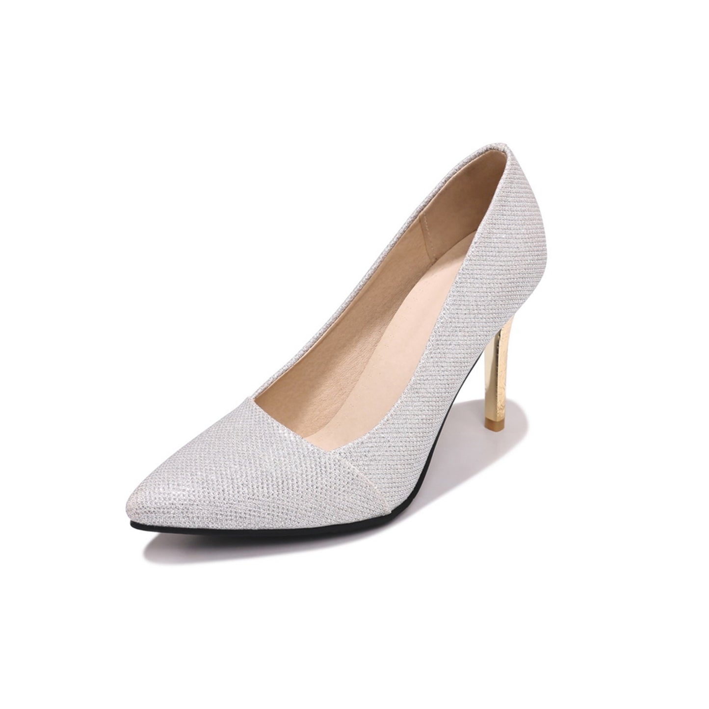 Nine Seven Women's Handmade Pointed Toe Glitter Stiletto Heel Weeding Pumps Shoes