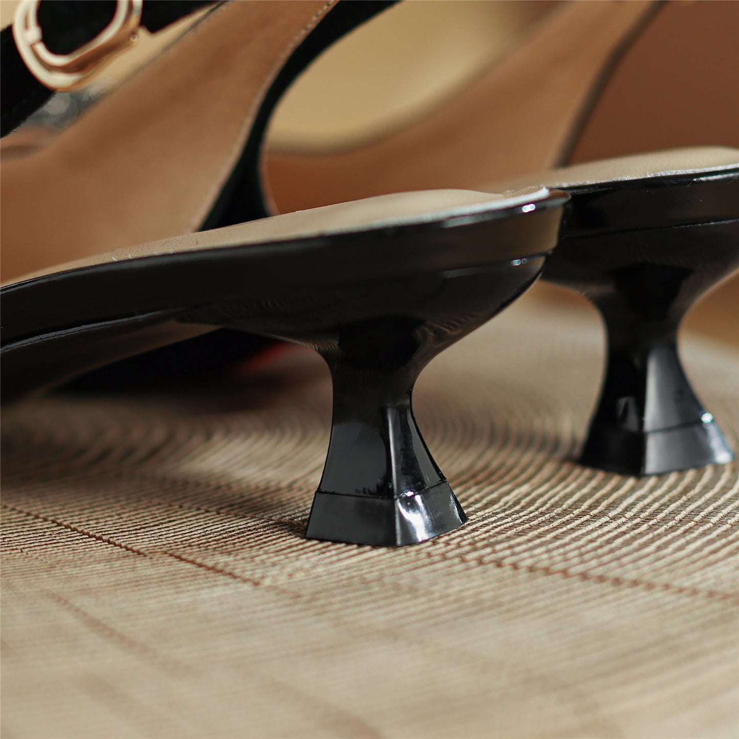 Nine Seven Women's Pointed Toe Suede Leather Handmade Buckle Cute Kitten Heels Slingbacks with Bowknot