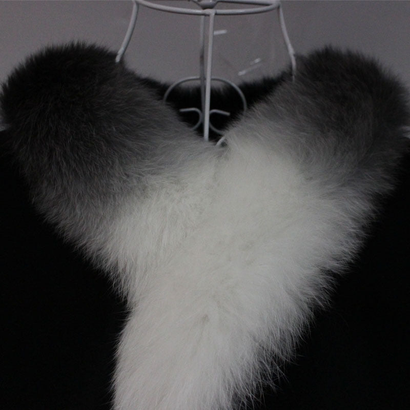 Nine Seven Fox Fur Warm Cloak Coat Women's Cape Coat Shawl Customization
