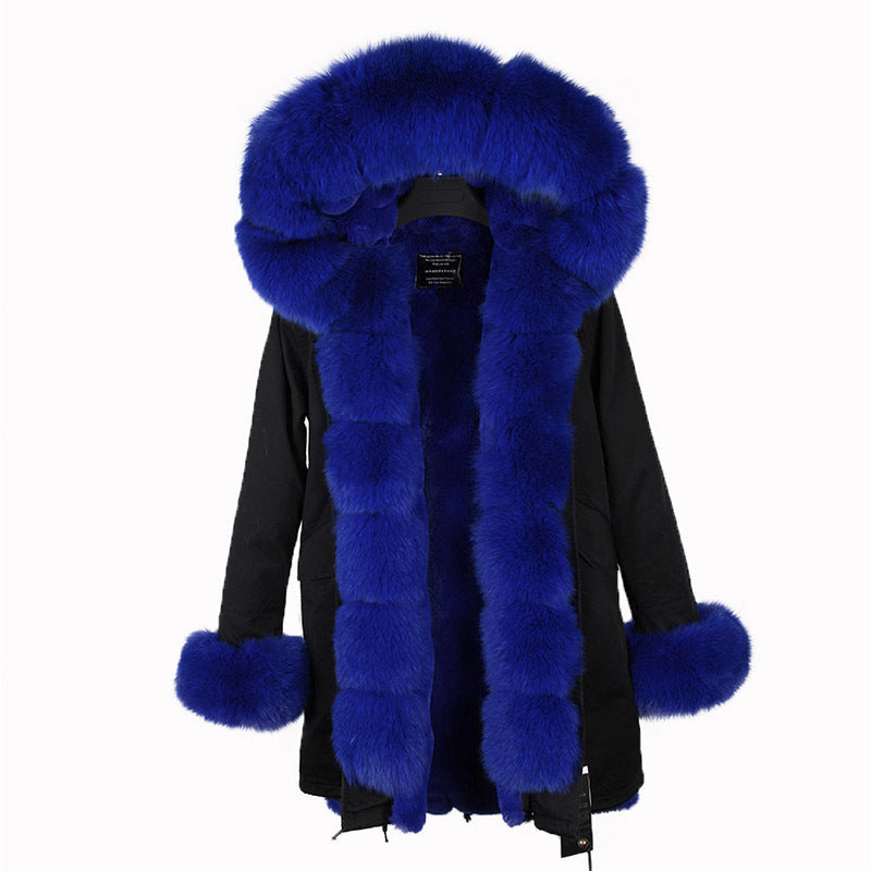 Nine Seven Rabbit Fur Women's Overcoat Winter Parka Coats Customization