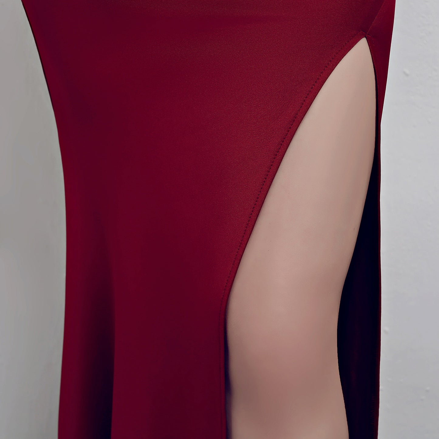 Nine Seven Women's Deep V Neck Back Zip Up Mermaid Sexy Side Split Evening Party Formal Ocassion Dress