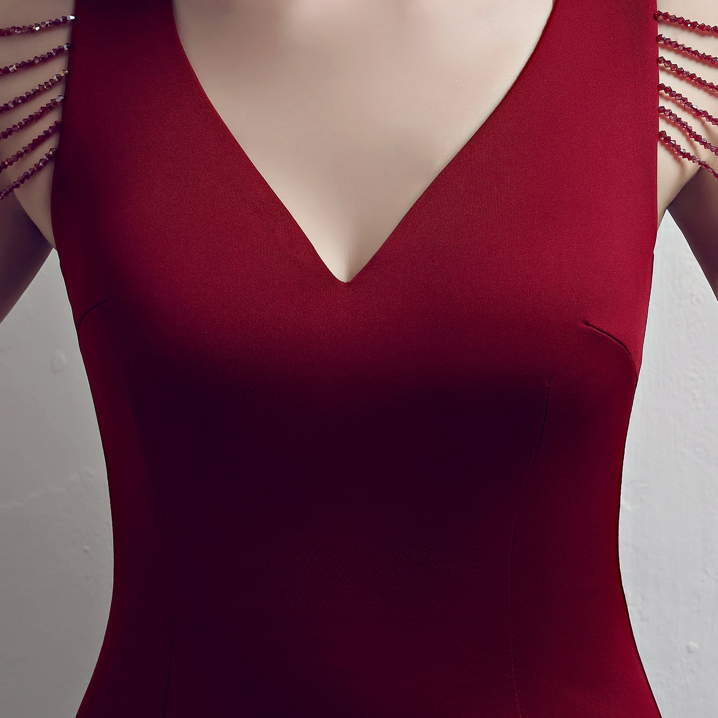 Nine Seven Women's Deep V Neck Back Zip Up Mermaid Sexy Side Split Evening Party Formal Ocassion Dress