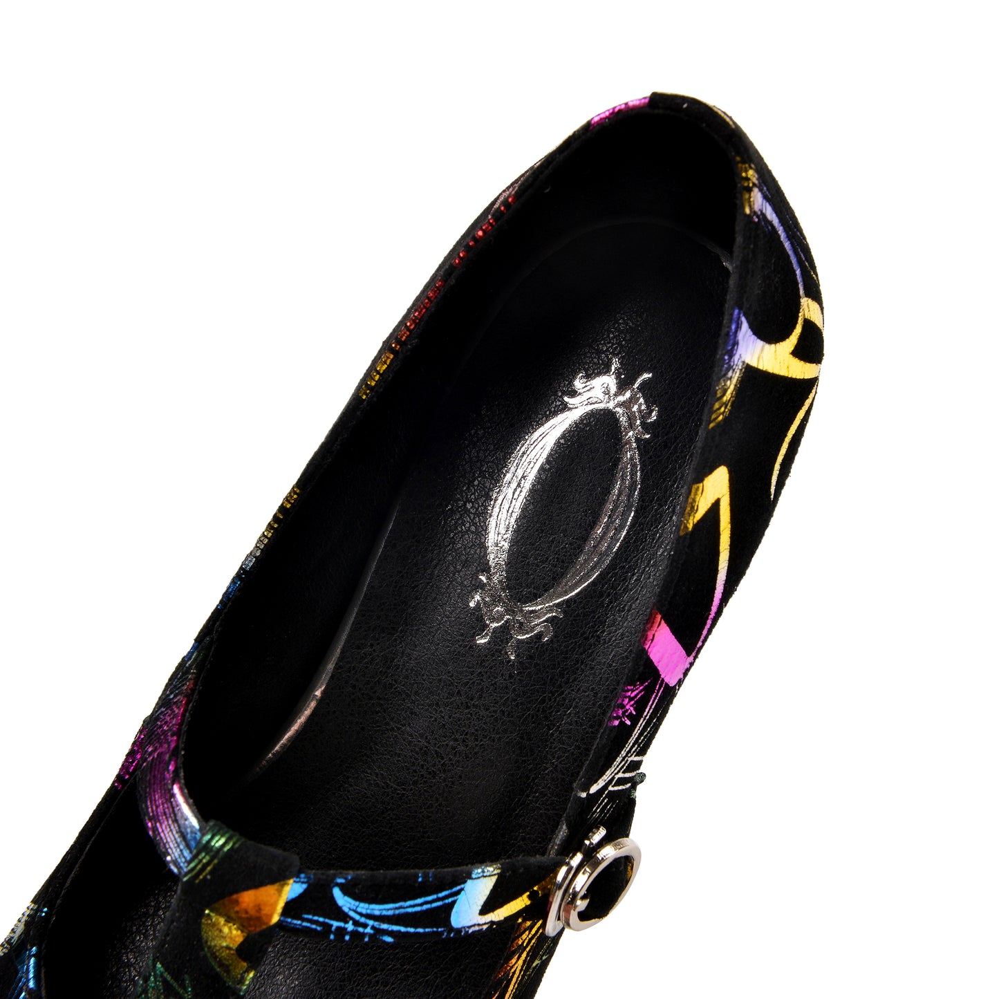 Nine Seven Women's Round Toe Printing Suede Leather Handmade Platfrom Stylish High Heel Pump Shoes