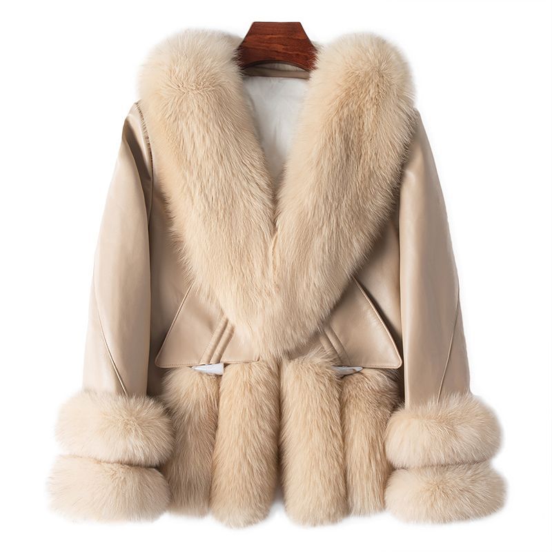 Nine Seven Fox Fur Genuine Leather Women's Jacket Coat Customization