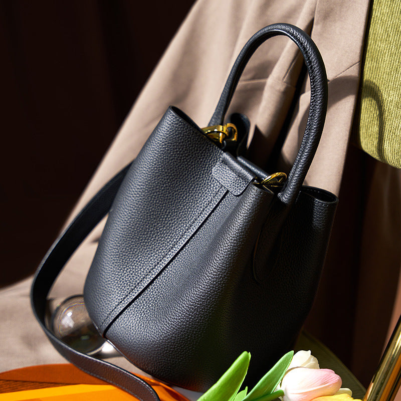 Nine Seven Women's Handmade Genuine Leather Tote Handbag Crossbody Shoulder Bags Bucket Satchels