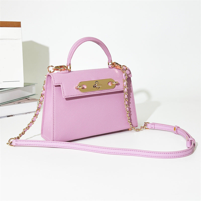 Nine Seven Handbag Genuine Leather Handmade Tote for Women Solid Color Small Shoulder Crossbody Bags