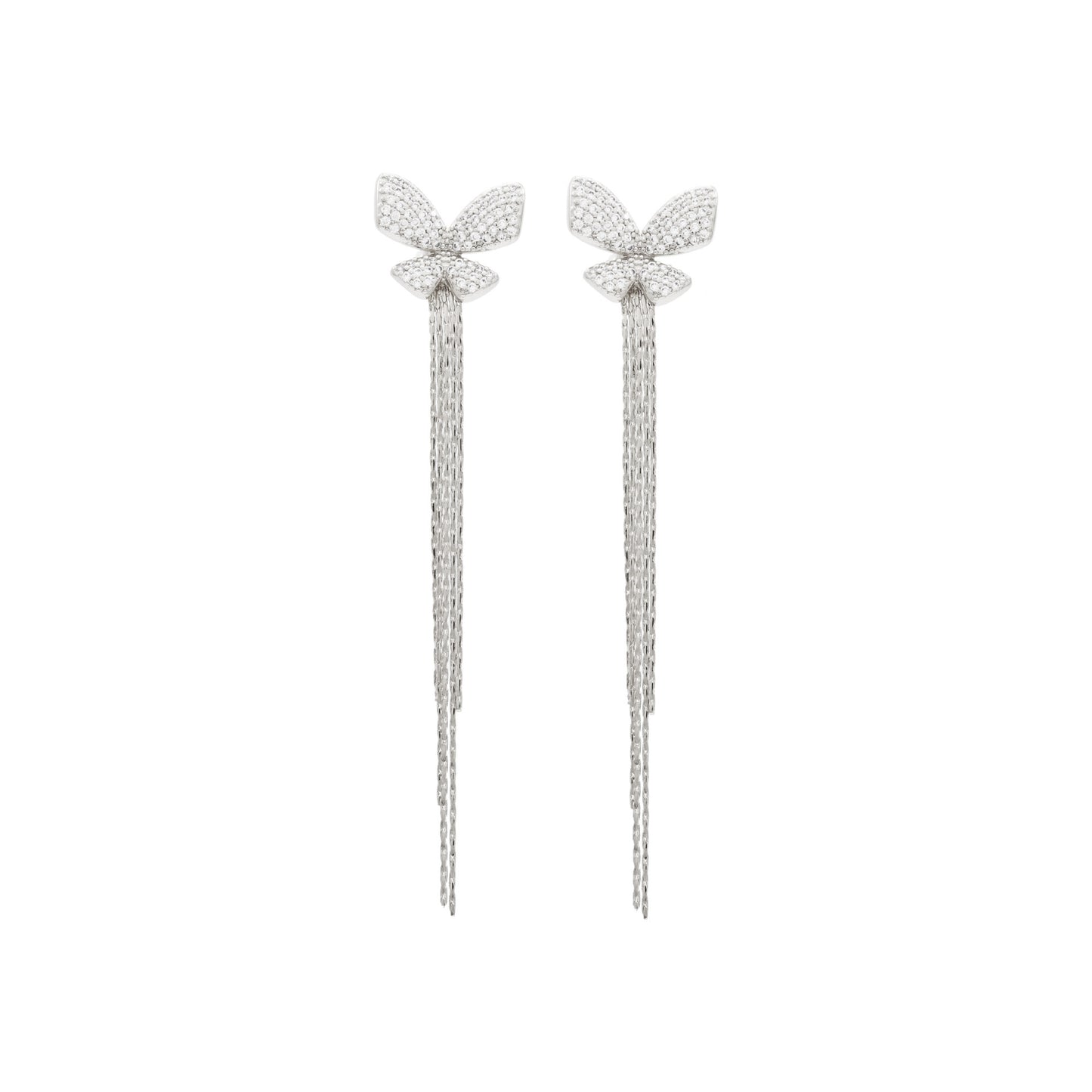Rhinestone Earrings Dangling for Women Sparkly Dangle Earrings Butterfly Tassel Drop Jewelry