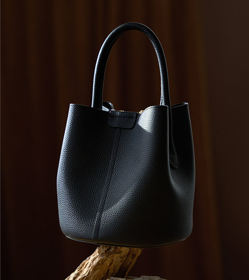 Nine Seven Women's Handmade Genuine Leather Tote Handbag Crossbody Shoulder Bags Bucket Satchels