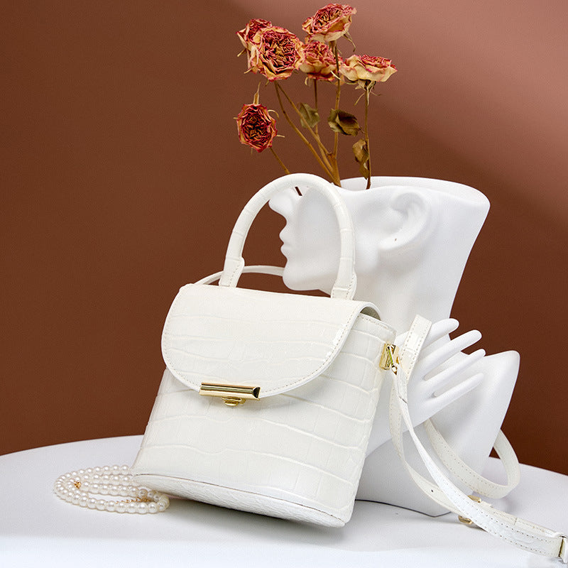 Nine Seven Handbag for Women Handmade Checkered Patent Leather Ladies Crossbody Bag Tote