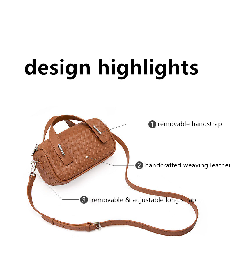 Nine Seven Tote Handbag Women's Genuine Leather Weaving Handmade Clutches Crossbody Bags