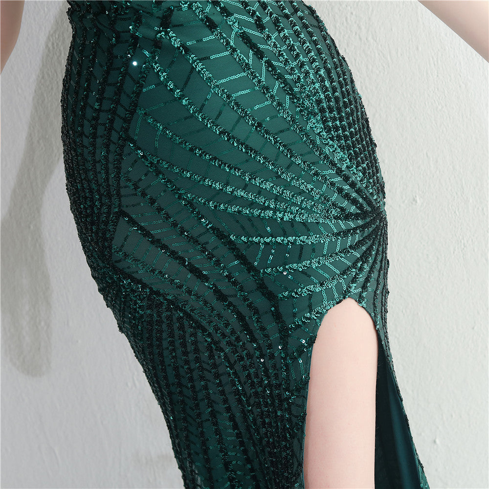 Nine Seven Women's Sexy Side Split Back Zip Up Mermaid Evening Party Formal Ocassion Dresses