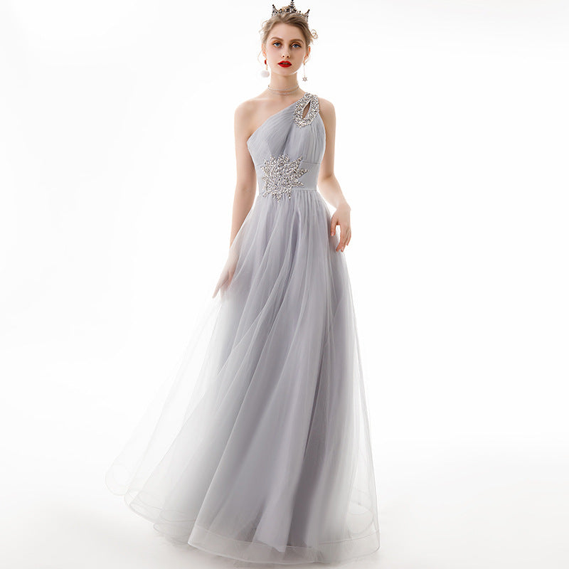 Nine Seven Women's Crystal Appliques Lace Up Evening Party Wedding A-Line Dress