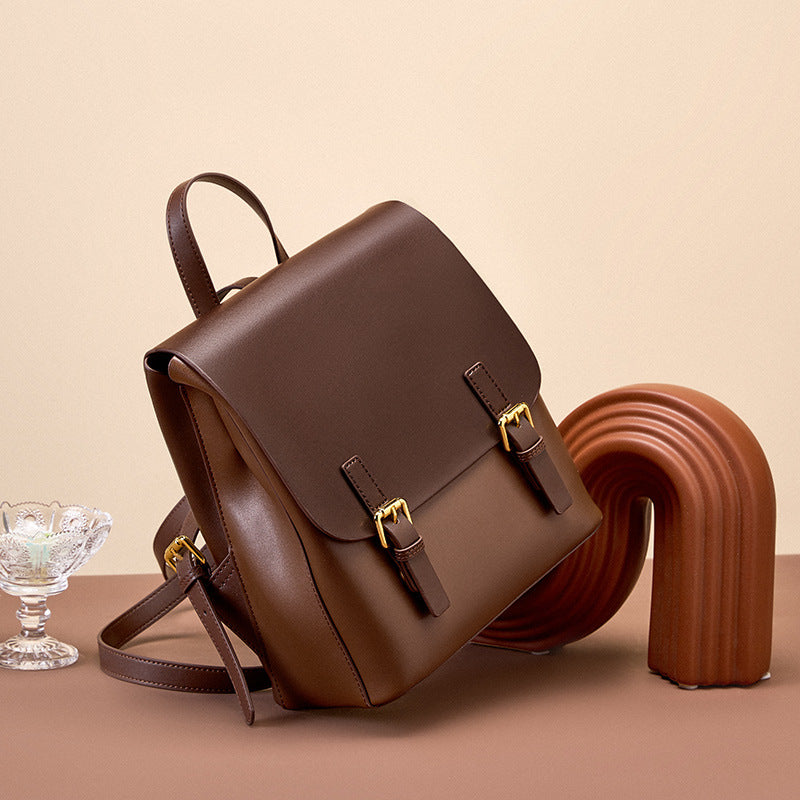 Nine Seven Women's Handmade Genuine Leather Backpack Work School Casual Bag