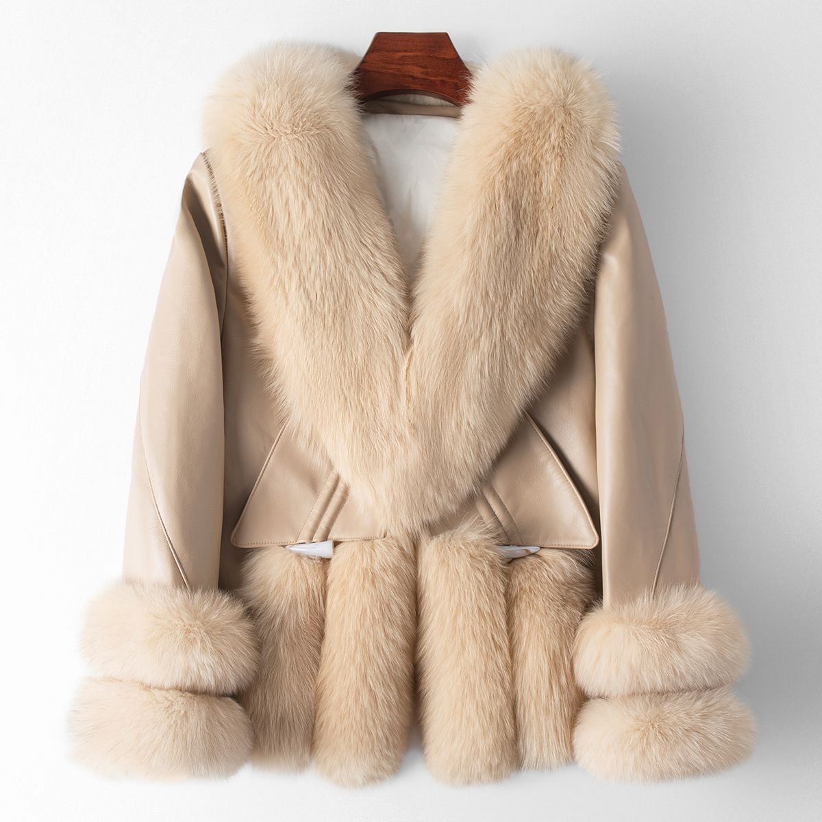 Nine Seven Fox Fur Genuine Leather Women's Jacket Coat Customization