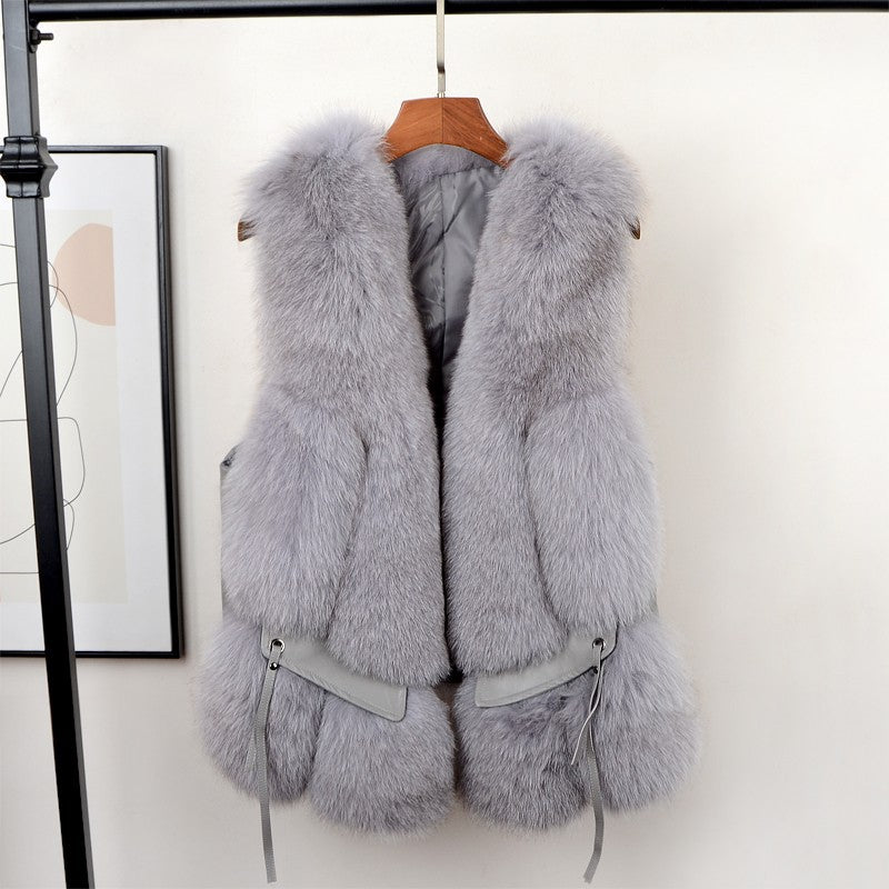 Nine Seven Women's Winter Fox Fur Vest Customization
