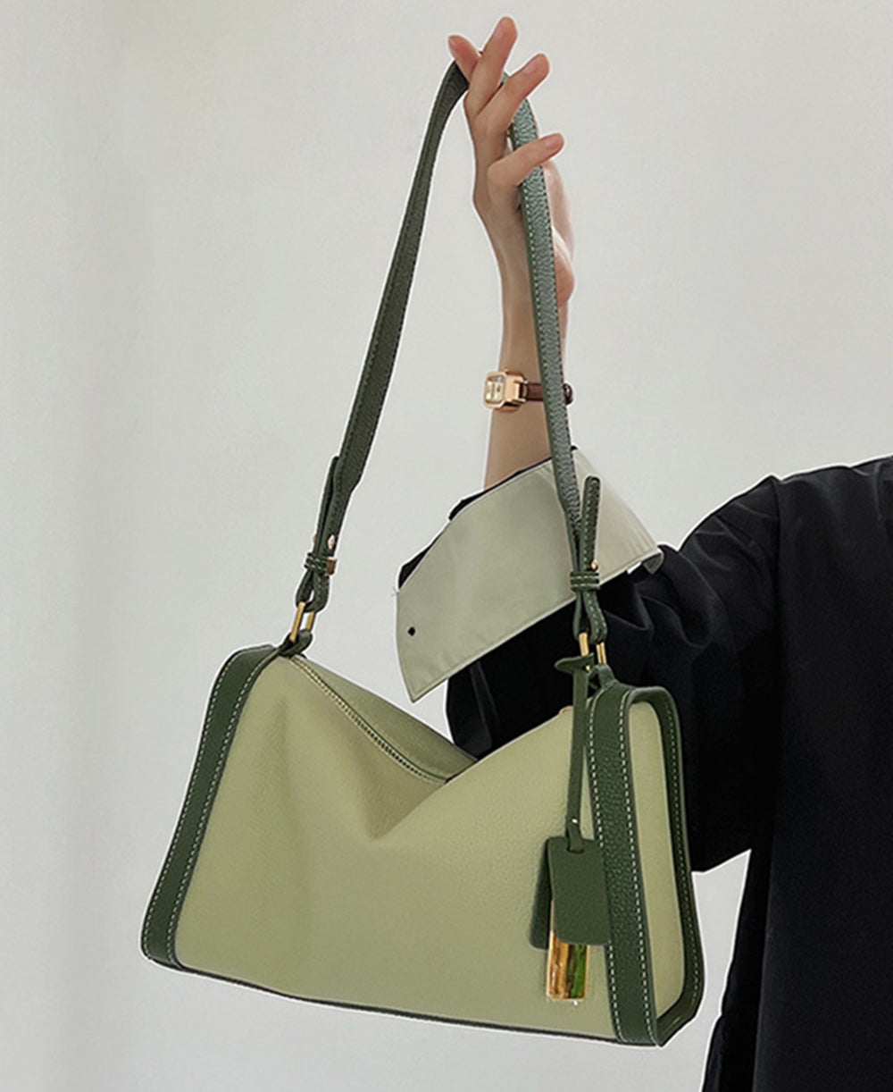 Nine Seven Women's Handmade Genuine Leather Small Shoulder Bag Zip Up Crossbody Handbag