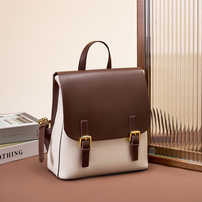 Nine Seven Women's Handmade Genuine Leather Backpack Work School Casual Bag