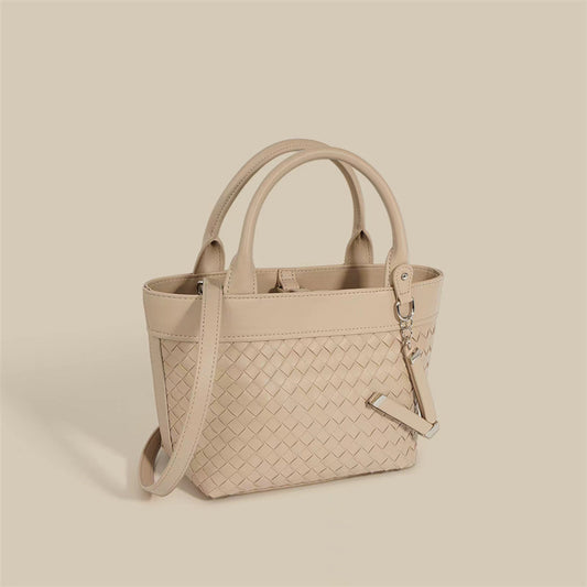 Nine Seven Genuine Leather Women's Weaving Tote Handbag with Subbag Crossbody Shoulder Bag