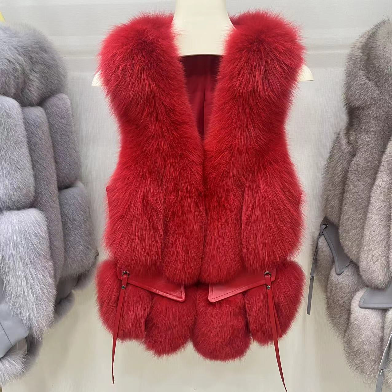 Nine Seven Women's Winter Fox Fur Vest Customization