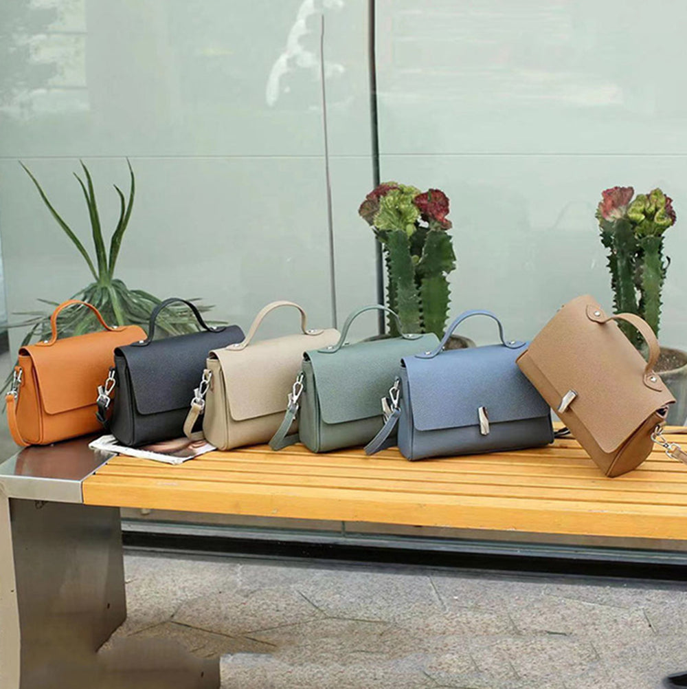 Nine Seven Women's Handmade Genuine Leather Tote Handbag Crossbody Bag with Zip