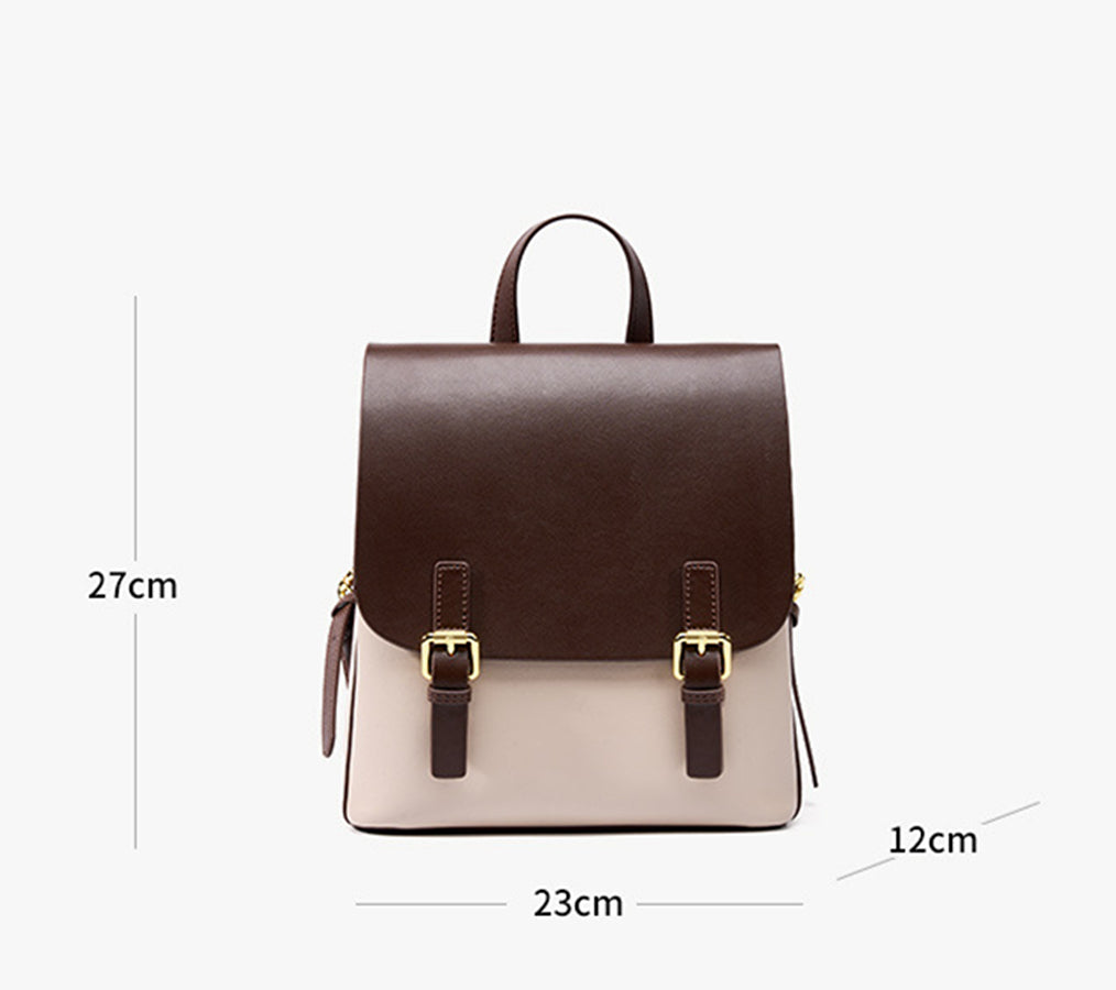 Nine Seven Women's Handmade Genuine Leather Backpack Work School Casual Bag