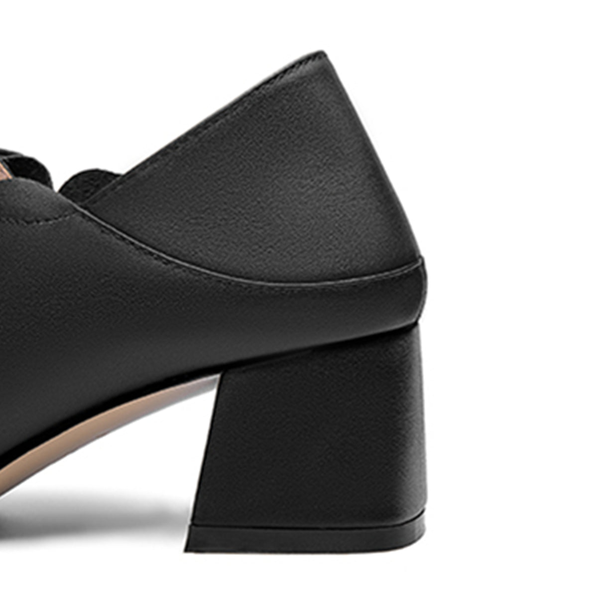 Nine Seven Women's Genuine Leather Handmade Comfortable Mid Block Heel Pointed Toe Graceful Lace Up Pump Shoes