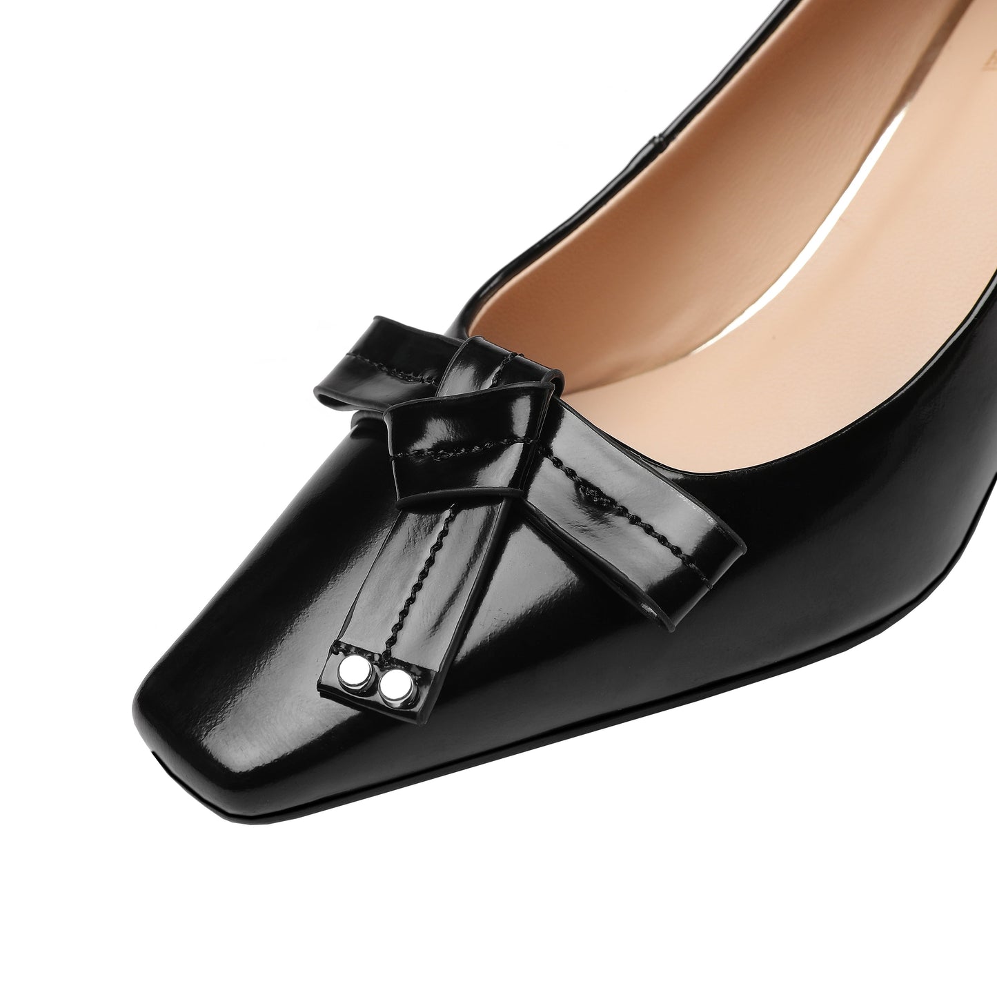 Nine Seven Women's Handmade Glossy Patent Leather Bowknot Decor Sexy Stiletto Heel Dress Pump