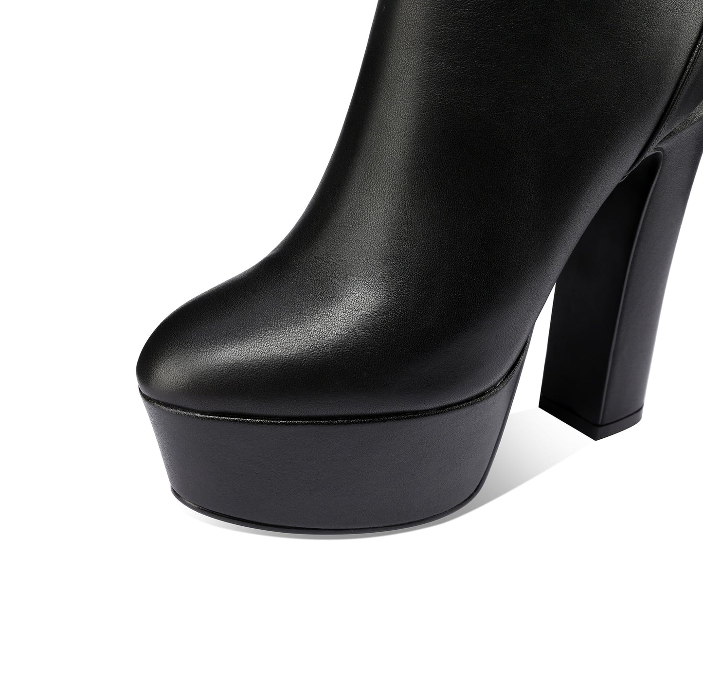 Nine Seven Handmade Women's Genuine Leather Fashion Side Zipper Pointed Toe High Heel Sexy Platform Boots