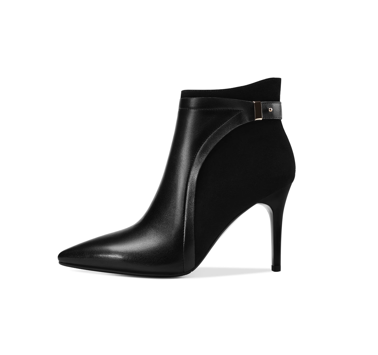 Nine Seven Women's Genuine Leather Pointed Toe Side Zip Handmade Sexy Stiletto High Heel Ankle Boots