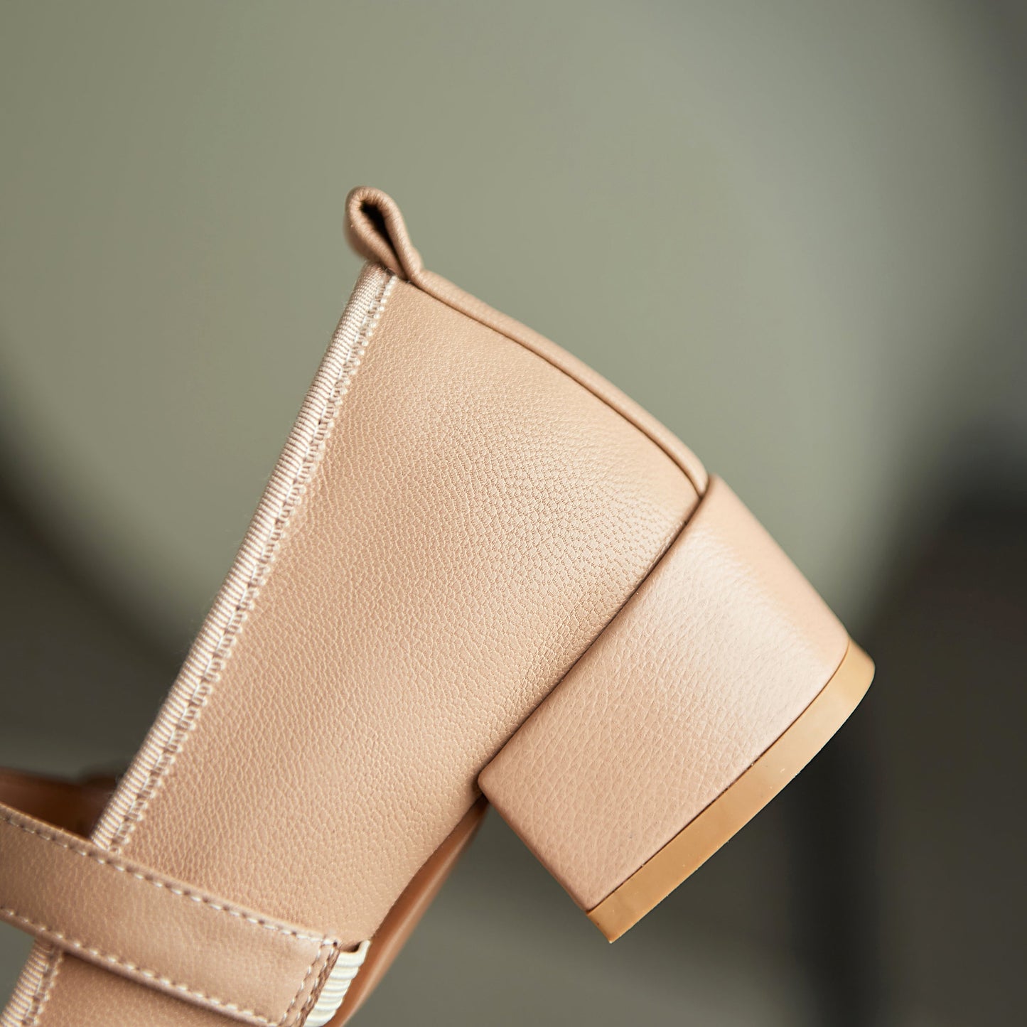 Nine Seven Women's Genuine Leather Square Toe Handmade Buckle Low Chunky Heels Casual Mary Jane Shoes