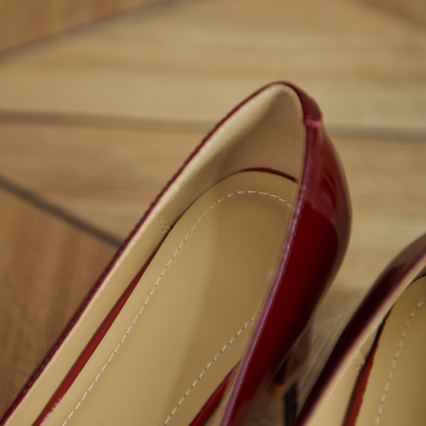 Nine Seven Women's Patent Leather Handmade Mid Chunky Heel Sexy Slip On Cute Bowtie Glossy Pumps