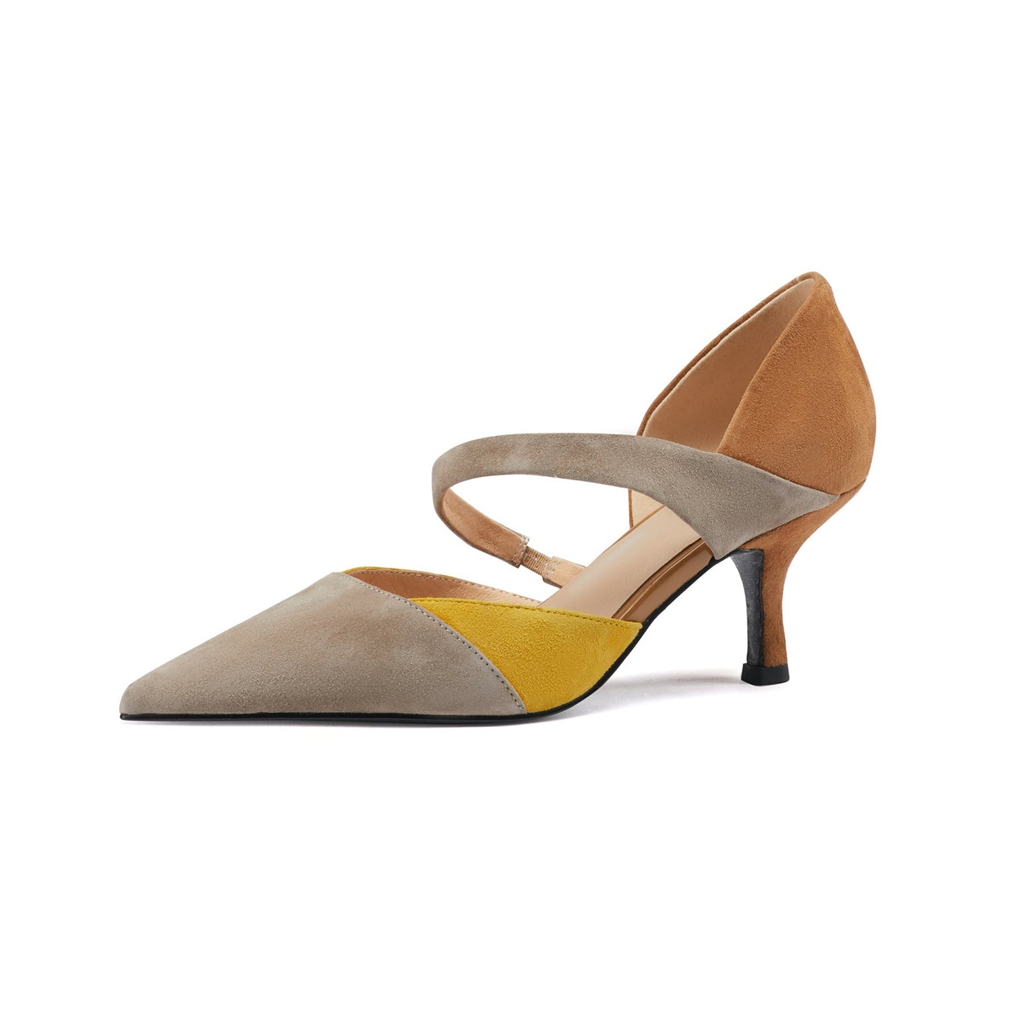 Nine Seven Suede Leather Women's Handmade Assorted Colors Pointed Toe Mid Heel Graceful Summer Dress Pumps