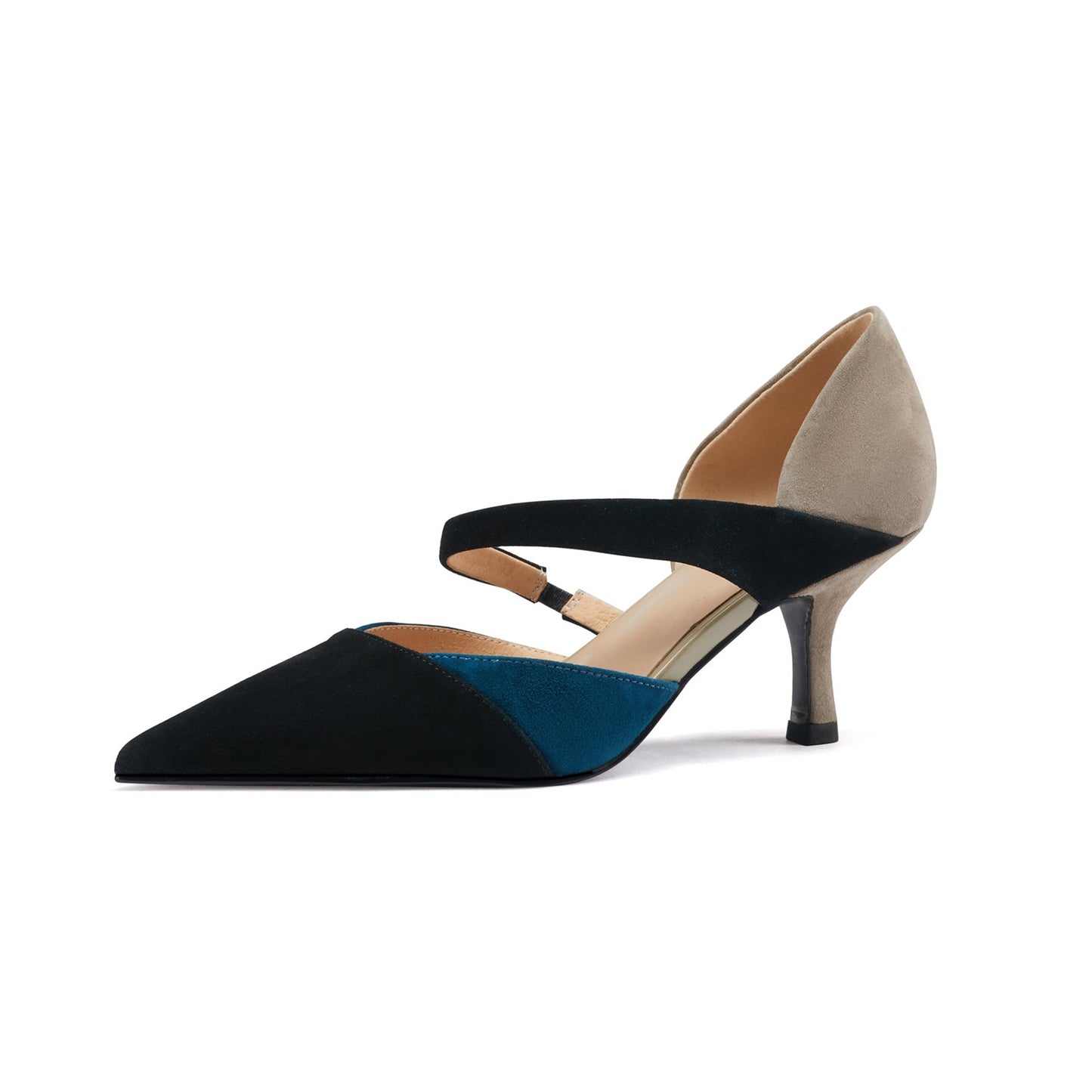 Nine Seven Suede Leather Women's Handmade Assorted Colors Pointed Toe Mid Heel Graceful Summer Dress Pumps