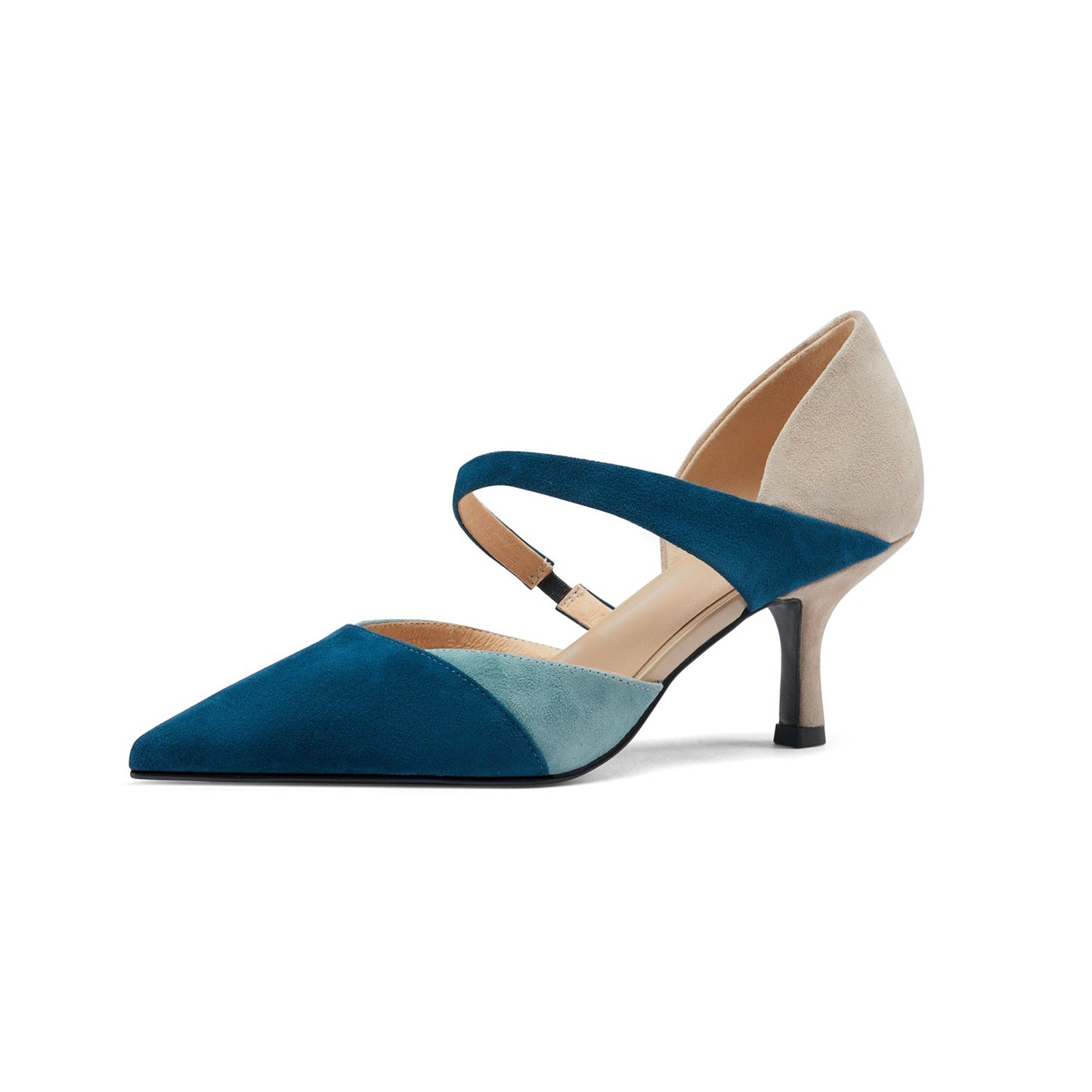 Nine Seven Suede Leather Women's Handmade Assorted Colors Pointed Toe Mid Heel Graceful Summer Dress Pumps