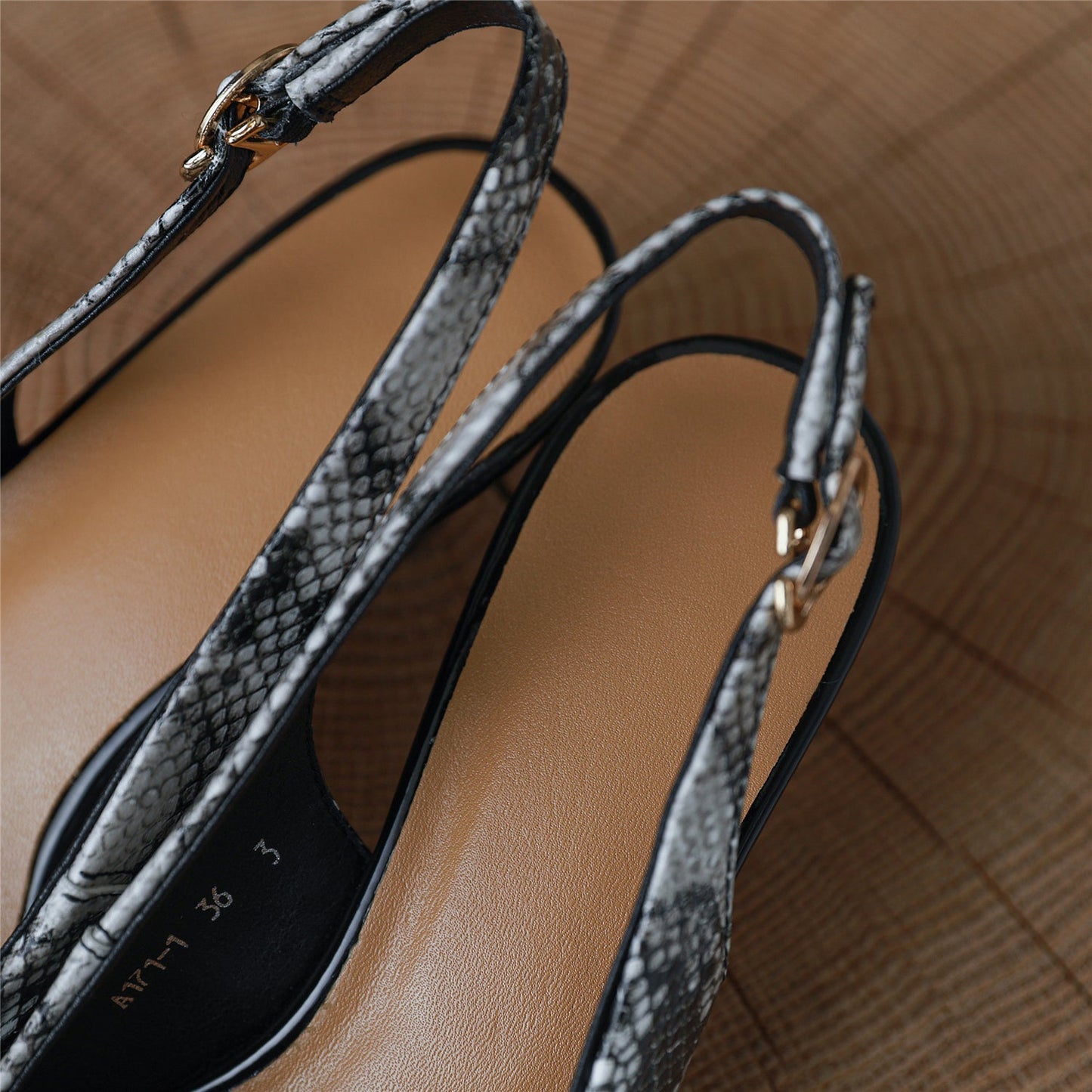 Nine Seven Women's Pointed Toe Patent Leather Handmade Buckle Stiletto Heels Chic Slingbacks