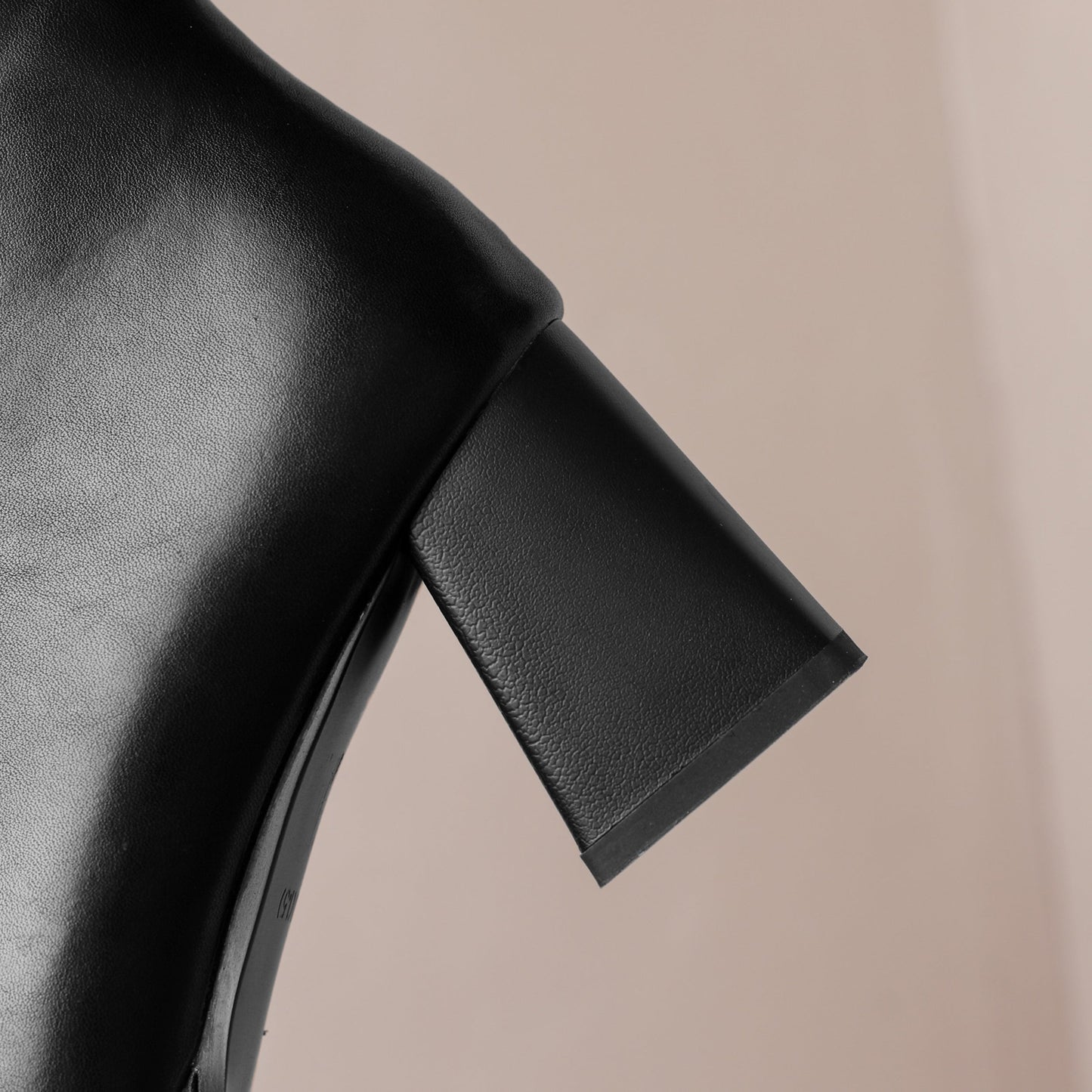Nine Seven Handmade Women's Genuine Leather Sexy Square Toe Mid Block Heel Side Zipper Casual