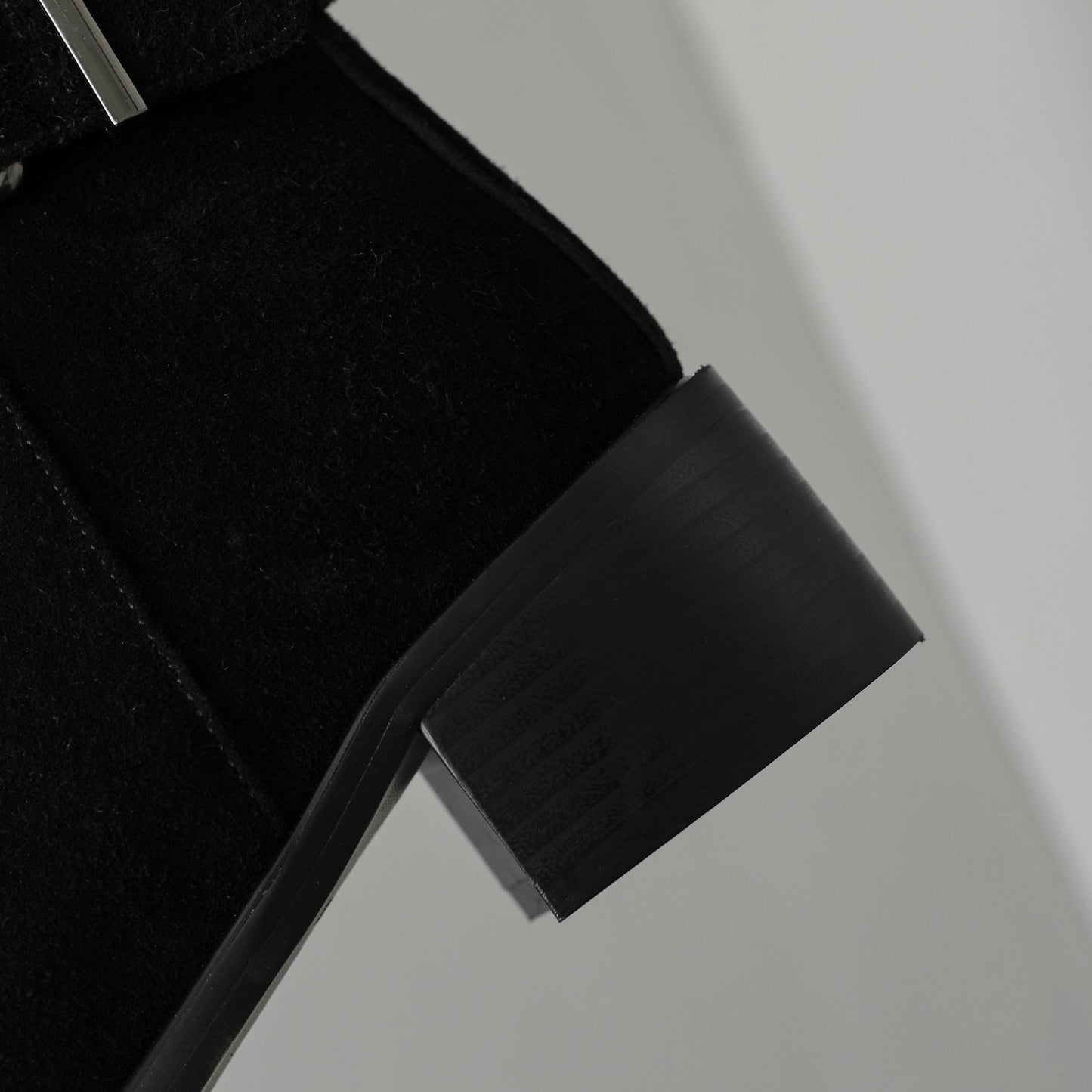 Nine Seven Women's Square Toe Suede Leather Handmade Buckle Side Zip Up Ankle Boots with Chunky Heels