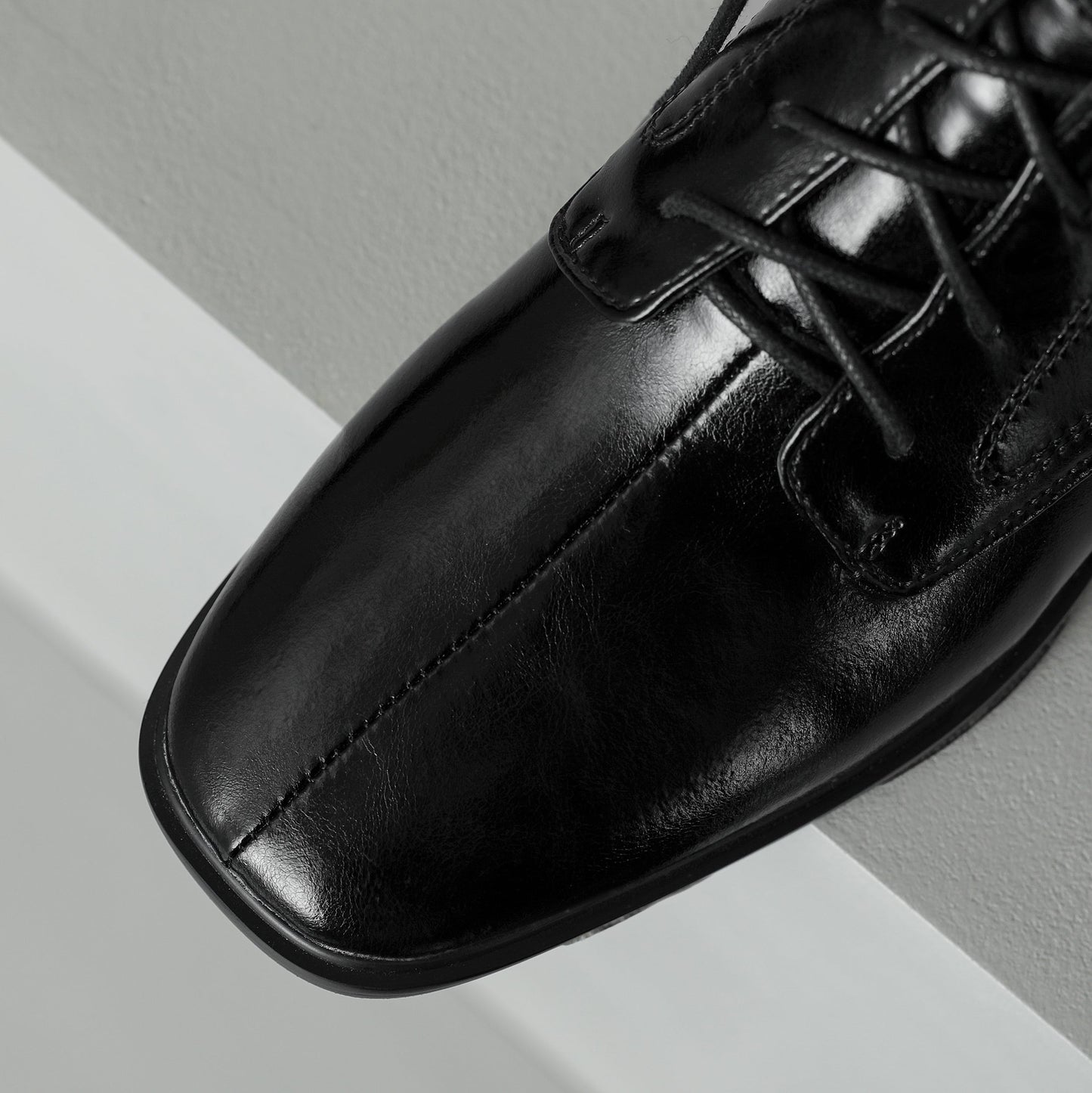 Nine Seven Women's Genuine Leather Square Toe Handmade Lace Up with Zipper Low Chunky Heels Cool Ankle Boots