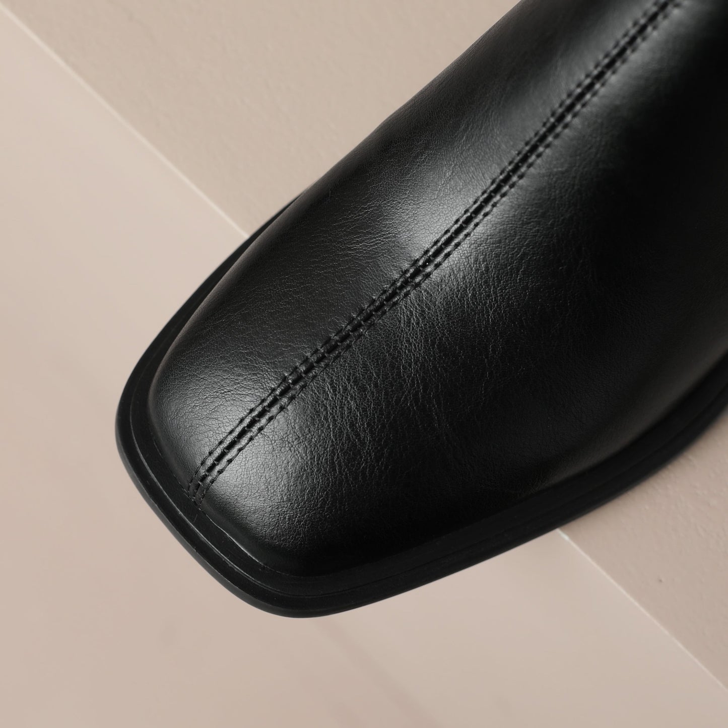 Nine Seven Handmade Women's Genuine Leather Square Back Zip Mid Block Heel Charming Ankle Boots