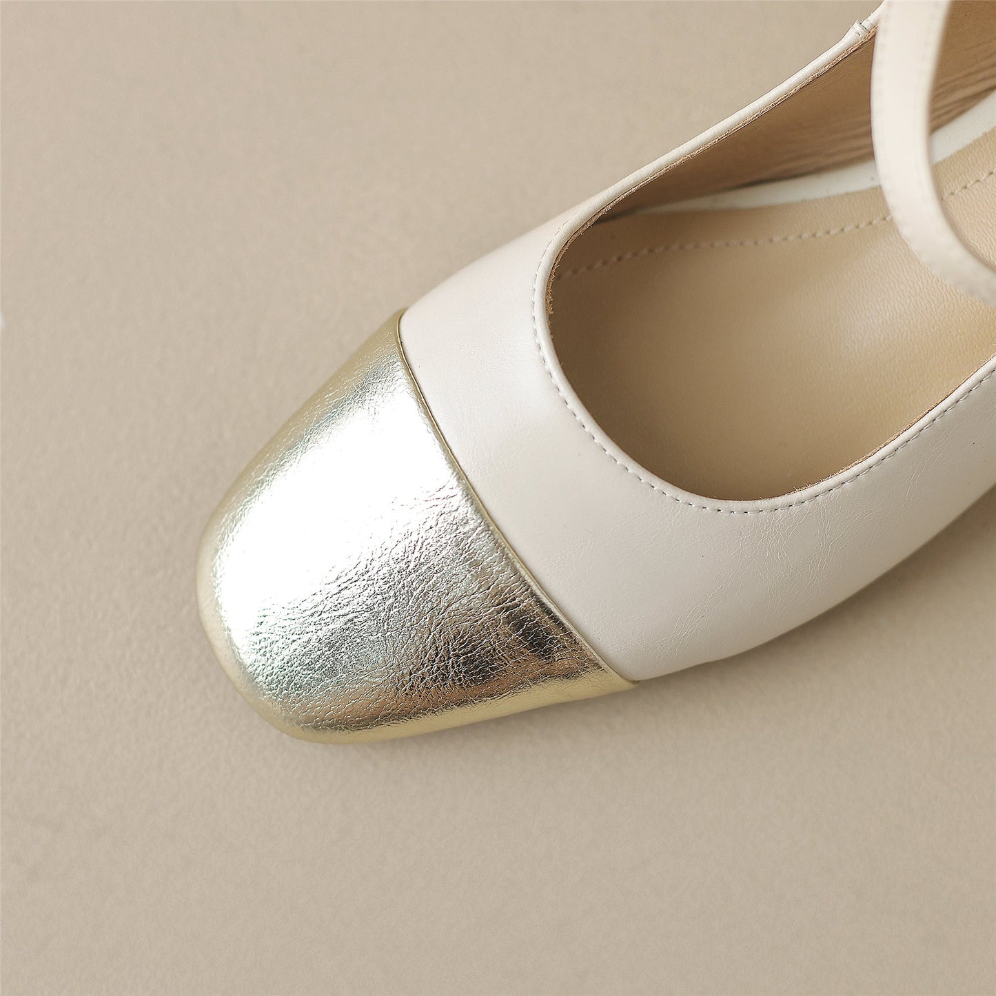 Nine Seven Handmade Women's Genuine Leather Square Toe Block Heel Stretch Band Mary Jane Pumps