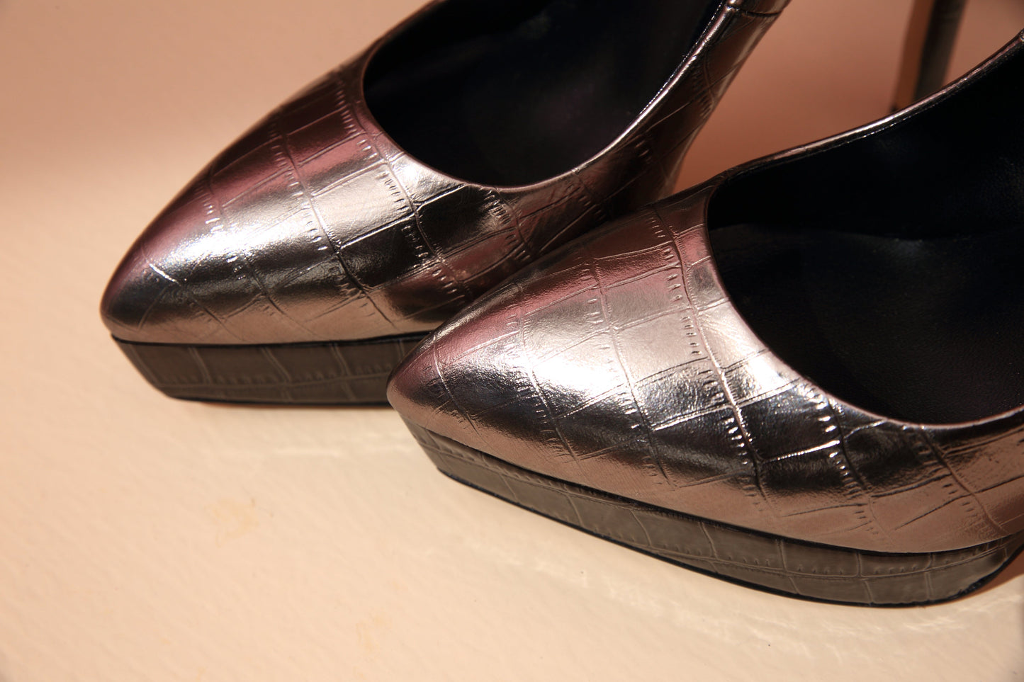 Nine Seven Leather Women's Handmade Pointed Toe Stiletto High Heel Slip On Stylish Platform Pump Shoes