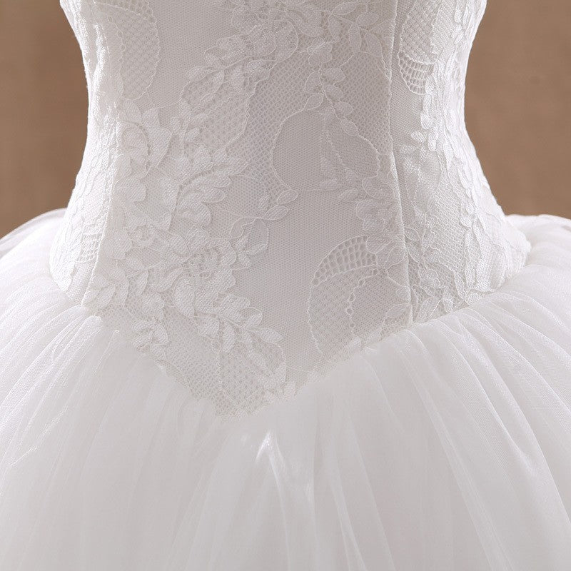 Nine Seven Appliques Sleeveless Lace Up A-Line Wedding Dress