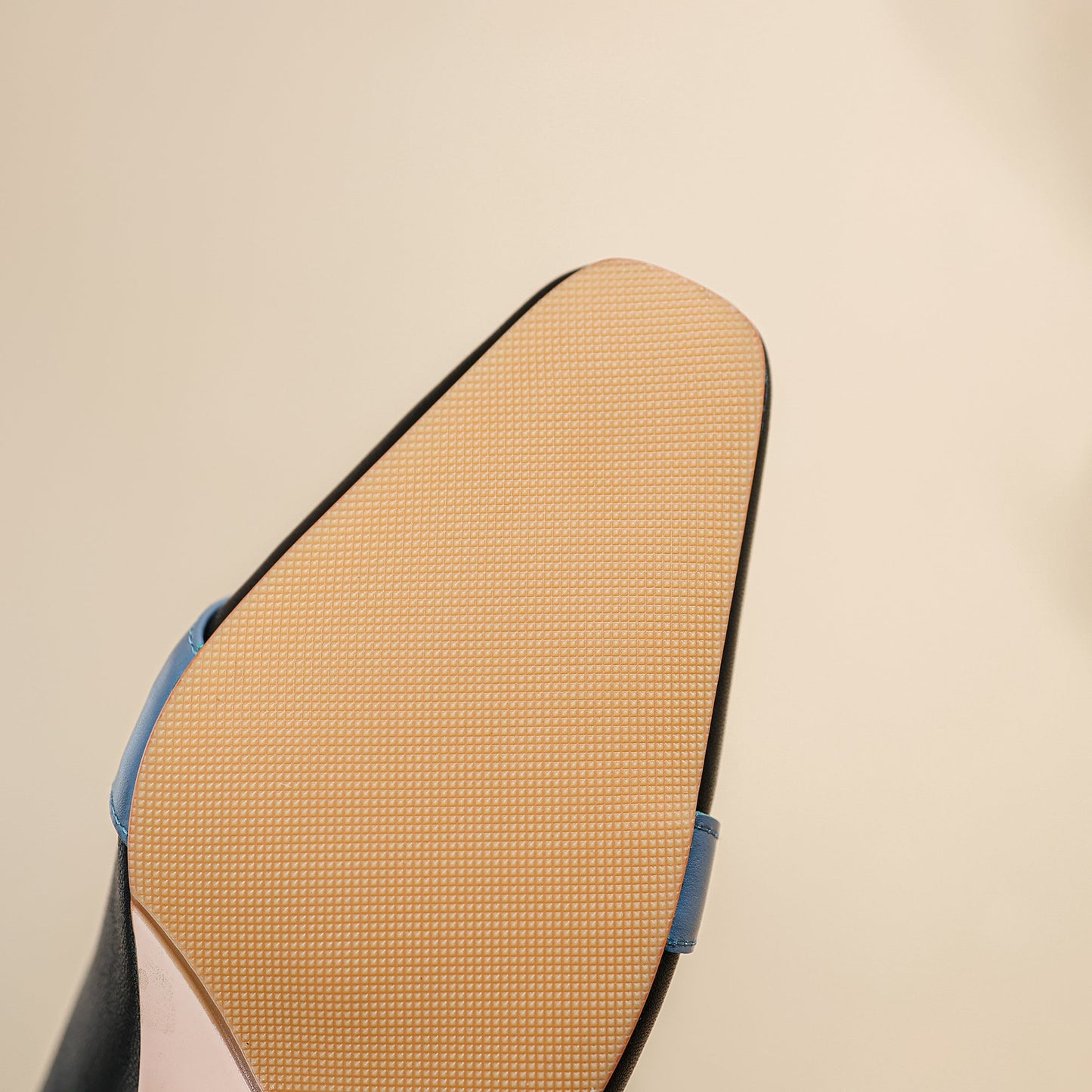 Nine Seven Women's Square Toe Genuine Leather Handmade Low Heels Slip On Casual Pumps Shoes