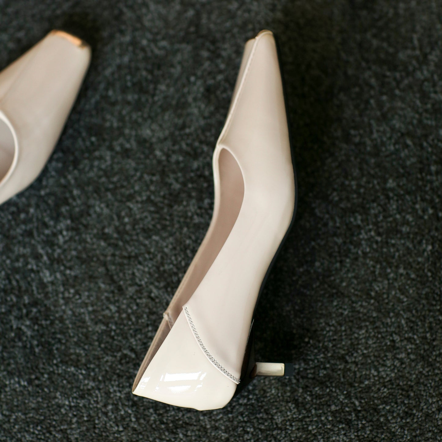 Nine Seven Women's Patent Leather Handmade Low Heel Mental Square Toe Slip On Vintage Loafer Pumps