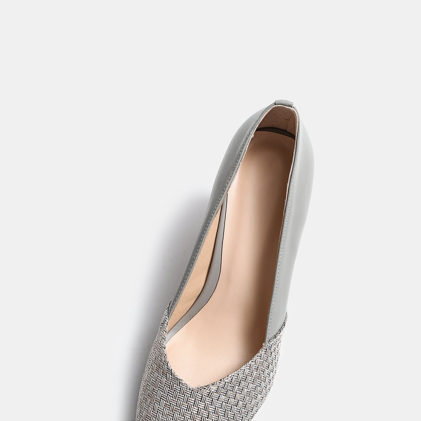 Nine Seven Women's Genuine Leather Fabric Handmade Little Square Toe High Heel Slip On Graceful Pump Shoes