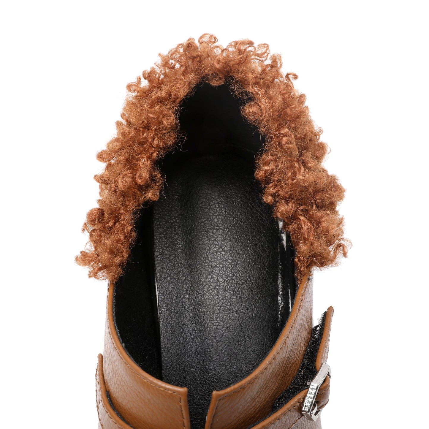 Nine Seven Women's Genuine/Patent Leather Handmade Exquisite High Heel Pointed Toe Graceful Slip On V-Shaped Pump Shoes with Buckle